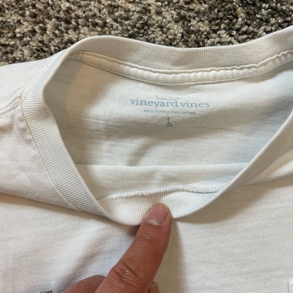 Vineyard Vines White New York Long Sleeves cotton Tee Shirt L - Picture 4 of 6